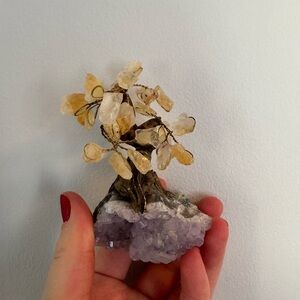 Crystal Gemstone Tree with Amethyst Base